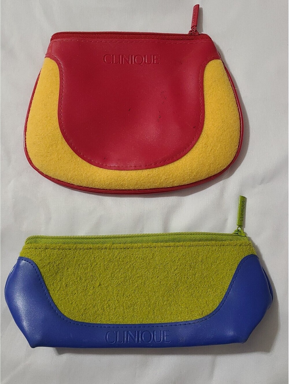 2pk Retro Clinique Makeup Cosmetics Bags Sz Small Travel Storage Pencil Pouches